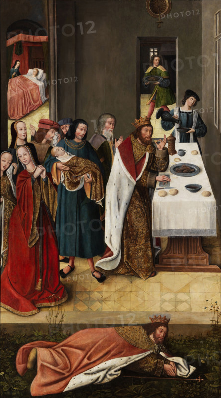 King David's vow of fasting and the end of the fast after the death of the... Between 1500 and 1520. Creator: Master of the Schretlen Circumcision (active 1500-1520).