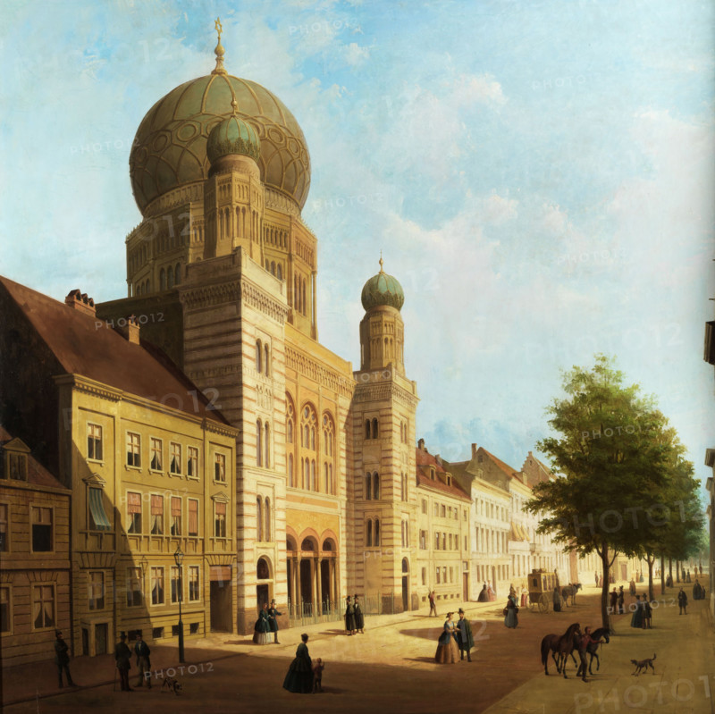 Berlin Synagogue on Oranienburger Straße, 1865. Creator: De Cauwer, Emile Pierre Joseph (1827-1873).