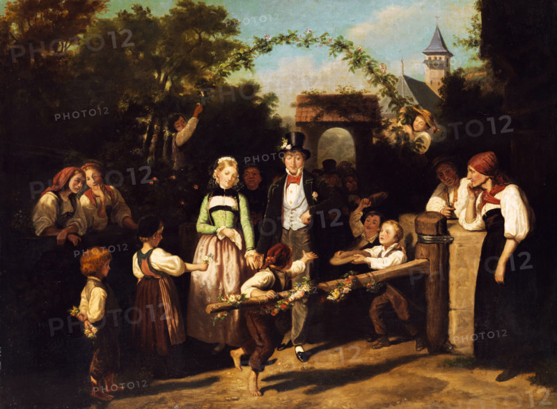 Reception of the wedding couple, Second Half of the 19th cen. Creator: Schüz, Theodor Christoph (1830-1900).