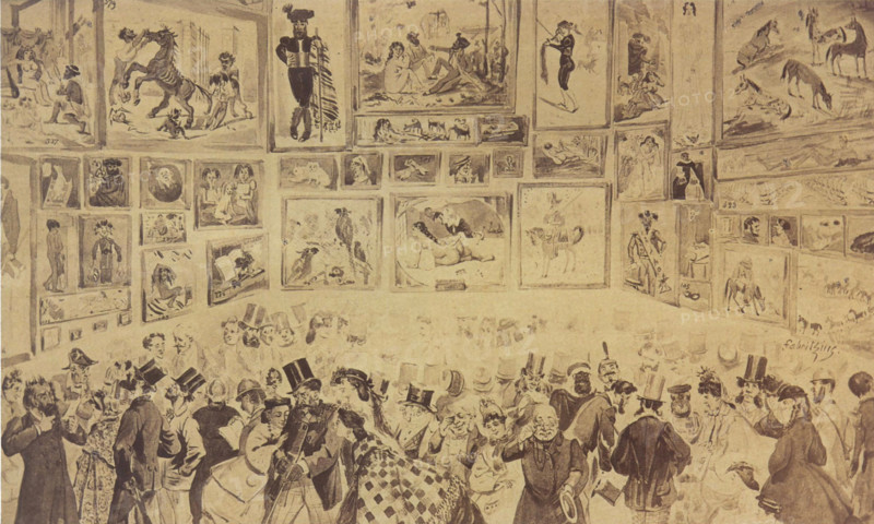 Caricature of the Salon des Refusés, 1863. Creator: Fabritzius, Lionel Casimir (1821-1866).