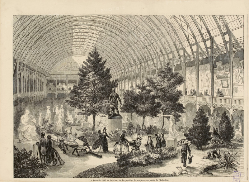 Le Salon de 1857. Intérieur de l'exposition de sculpture au palais de l'Industrie Creator: Measom, William Frederick (1813-1887).