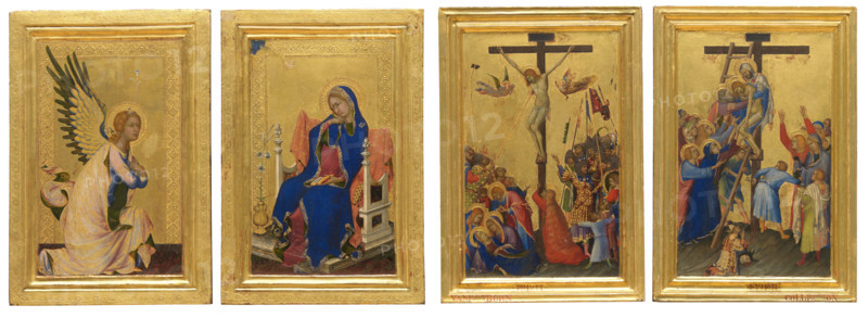 Orsini Polyptych: Annunciation, Crucifixion, Descent from the Cross, 1333. Creator: Martini, Simone, di (1280/85-1344).