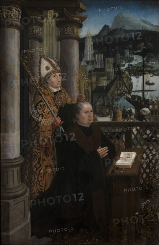 The Miser and Death (Inner doors): Saint Nicholas with donor, c1515. Creator: Provost (Provoost), Jan (1465-1529).