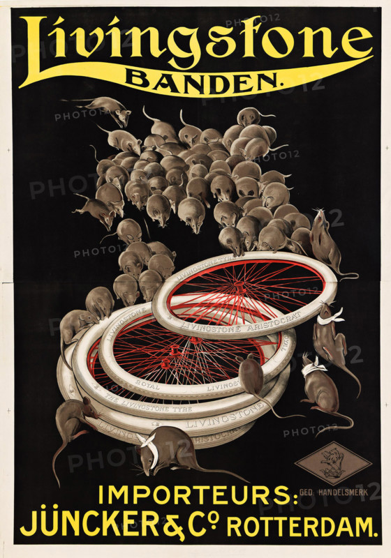 Livingstone bicycle tires, 1920. Creator: Cappiello, Leonetto (1875-1942).