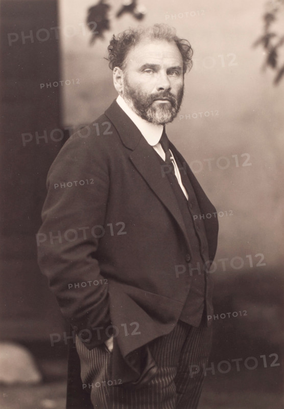 Gustav Klimt in his studio on the Feldmühlgasse, 1917. Creator: Nähr, Moritz (1859-1945).