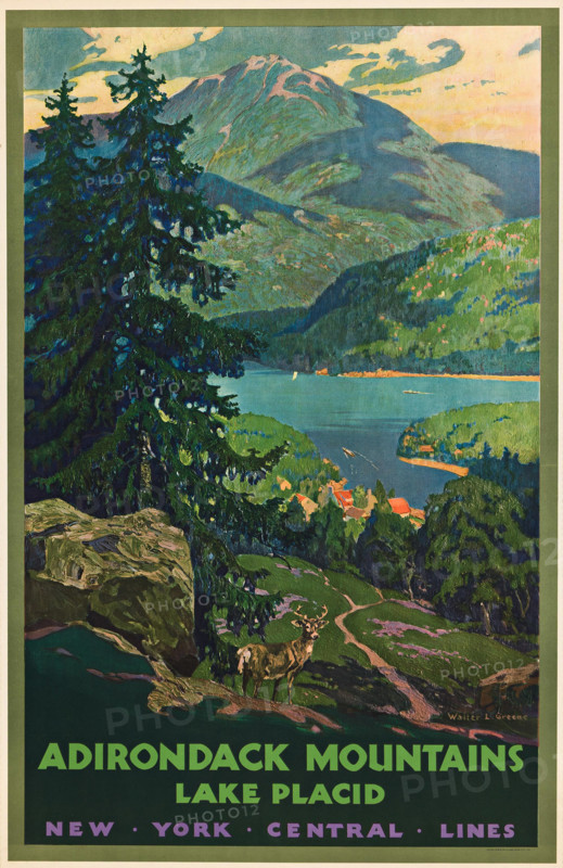 Adirondack Mountains Lake Placid - New York Central Lines, 1930. Creator: Greene, Walter L. (1870-1956).