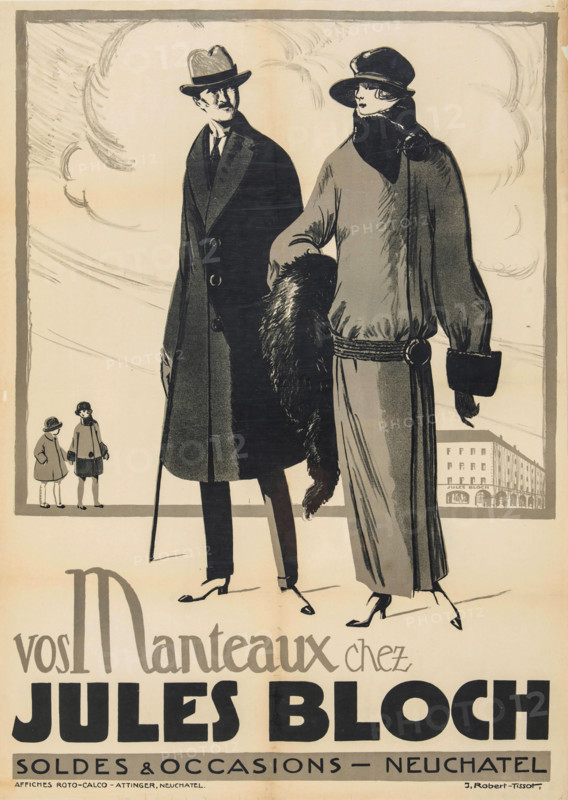 Vos Manteaux chez Jules Bloch. Creator: Robert-Tissot, Jules (active 20th century).