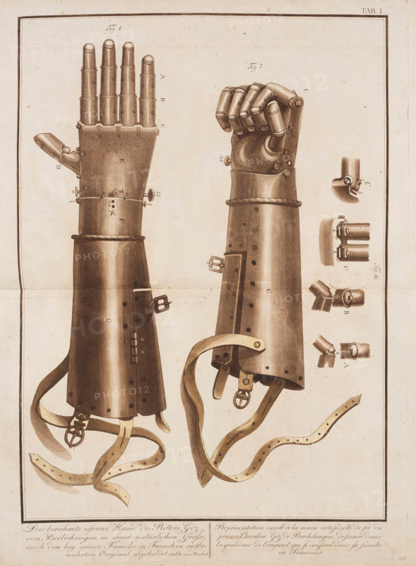 The iron hand of the brave German knight Götz von Berlichingen, 1815. Creator: Mechel, Christian von (1737-1817).