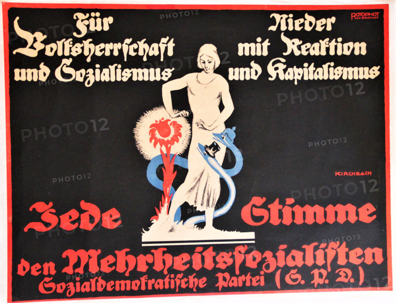 For popular sovereignty and socialism. Social Democratic Party (SPD), 1919. Creator: Kirchbach, Fritz Gottfried (1882-1942).