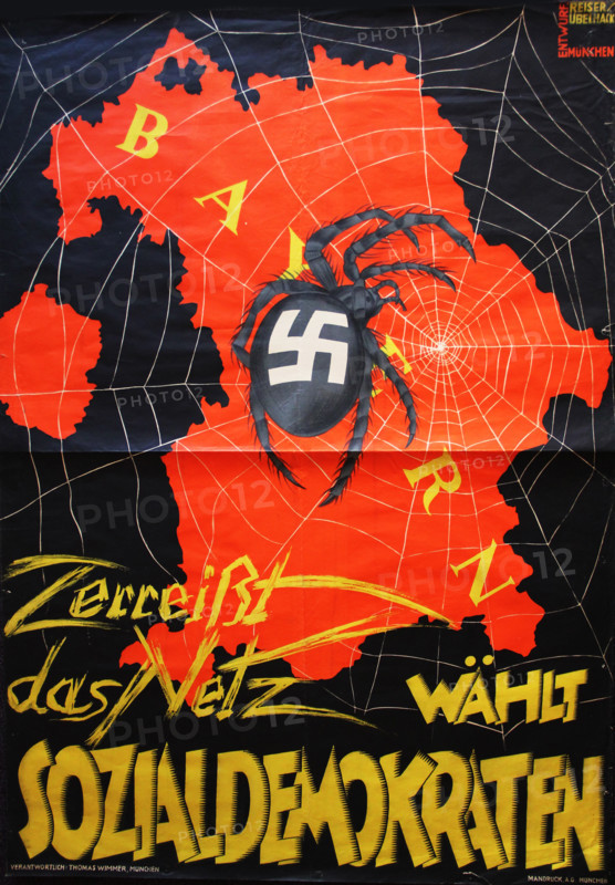 Tear up the network - Vote Social Democrats, 1932. Creator: Reiser, Carl (1877-1950).