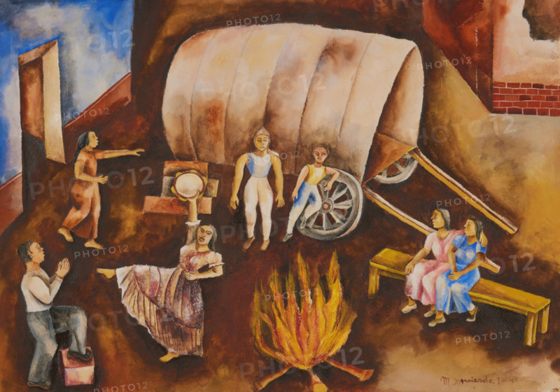 Circus scene with a gypsy, 1940. Creator: Izquierdo, María (1902-1955).