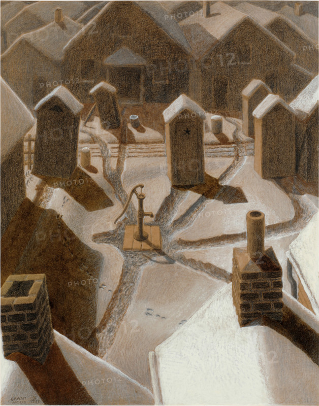 Village Slums, 1937. Creator: Wood, Grant (1891-1942).