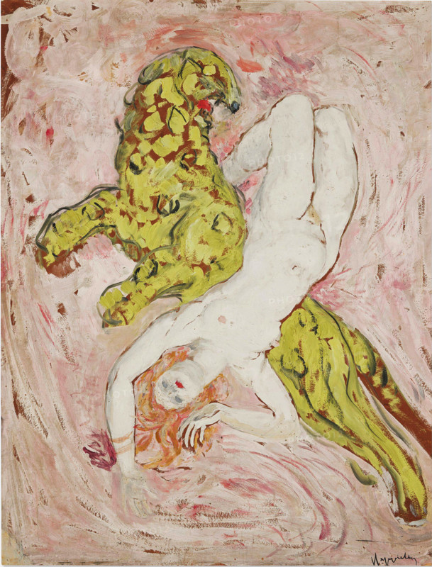 Femme à la Panthère (Woman with a Panther), c1930. Creator: Cappiello, Leonetto (1875-1942).