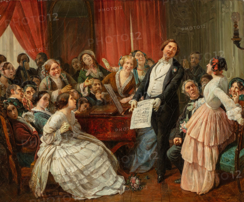 Triomphe d'un ténor dans une matinée musicale, c1852. Creator: Biard, François-August (1798-1882).