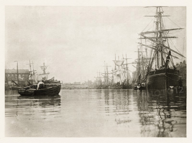 The Peaceful Harbour, 1887. Creators: Peter Henry Emerson, Walter L. Colls.