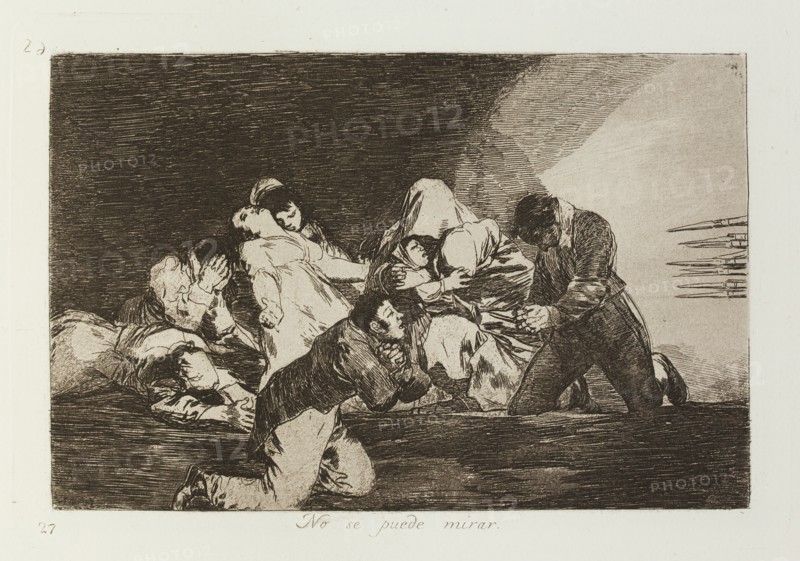 No se puede mirar.; Los Desastres de la Guerra, Madrid 1863. Creator: Francisco Goya.
