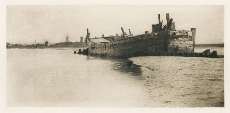 The Old Ship, 1887. Creators: Peter Henry Emerson, Alfred Dawson.