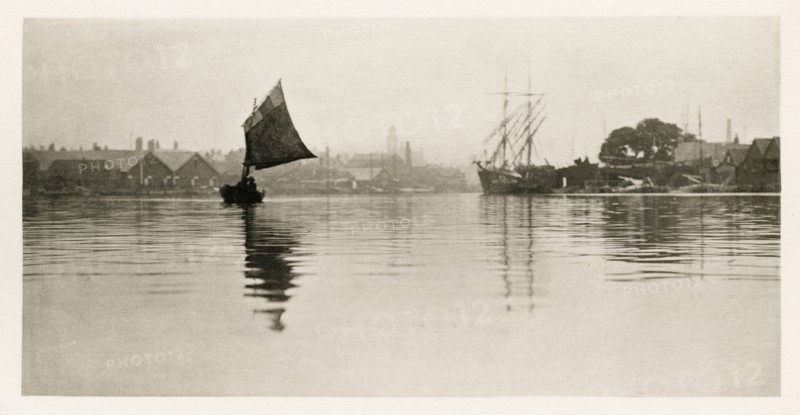 On the Flood, 1887. Creators: Peter Henry Emerson, Walter L. Colls.
