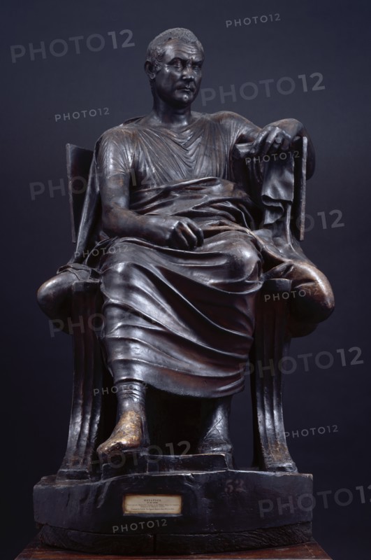 Statue of a poet, possibly Menander (Roman copy of lost Greek original), early 19th century. Creator: Unknown.