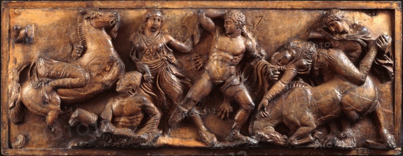 Herakles fighting an Amazon, 1816. Creator: Unknown.