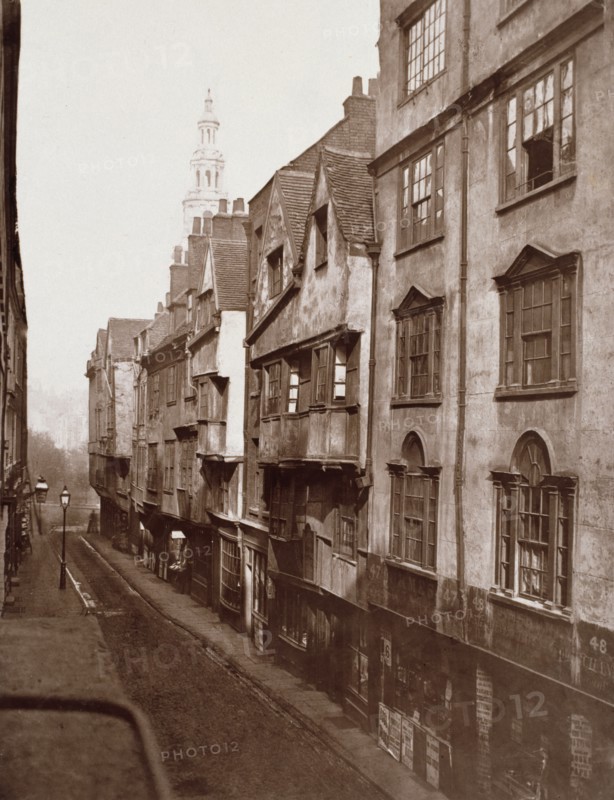 Old Houses in Wych Street, formerly a continuation of Drury Lane, c1876. Creator: Alfred & John Bool.