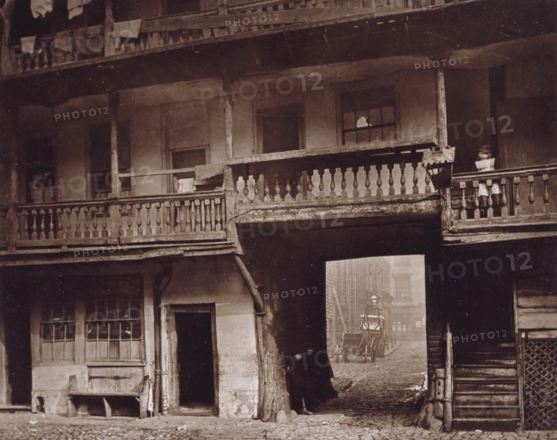 The Inn Yard looking towards Warwick Lane,  The Oxford Arms, 1875, c1875. Creator: Alfred & John Bool.