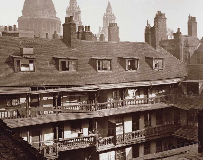 The Galleries  of The Oxford Arms, Warwick Lane, looking from Warwick Lane, c1875. Creator: Alfred & John Bool.