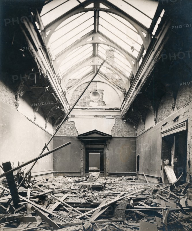 Gallery IX, Burlington House after the explosion of a German bomb in 1917. Creator: Unknown.