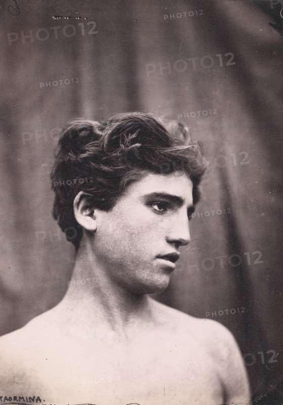 Head and shoulders of a young man, Taormina, Sicily, c1890s. Creator: Count Wilhelm von Gloeden.