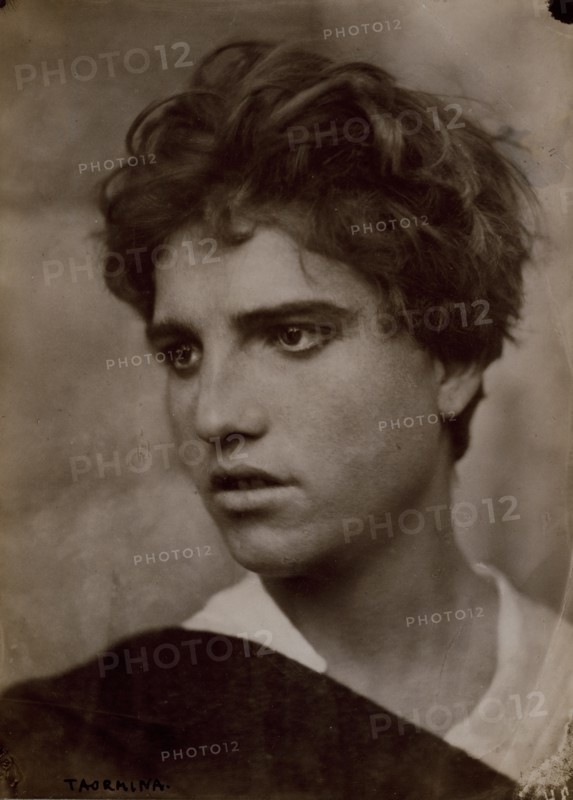 Head and shoulders of a young man, Taormina, Sicily, c1890s. Creator: Count Wilhelm von Gloeden.