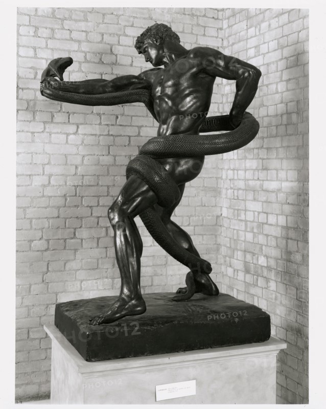 An Athlete struggling with a Python, c1877, (c1990s).  Creator: Prudence Cuming Associates Limited.
