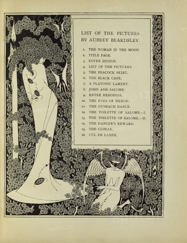 Salome: List of the Pictures, 1907.  Creator: Aubrey Beardsley.