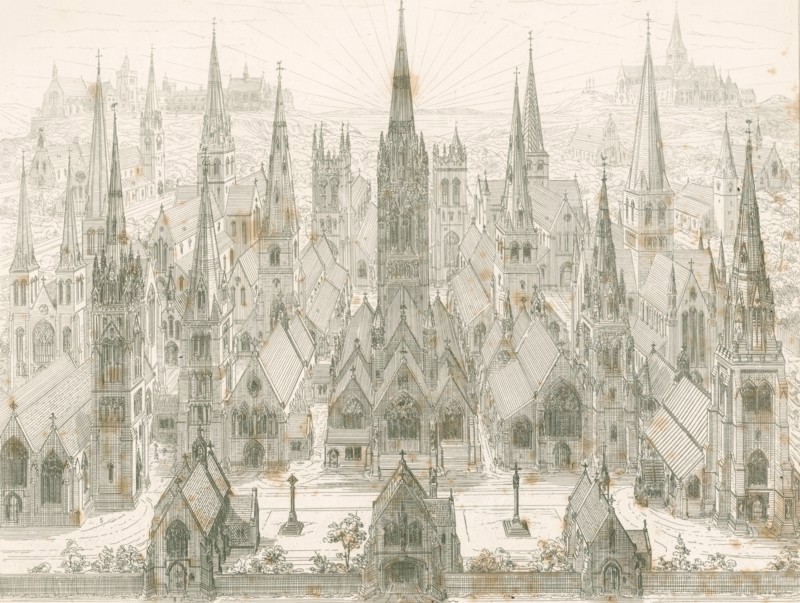 The Present Revival of Christian Architecture, 1843. Creator: AWN Pugin.