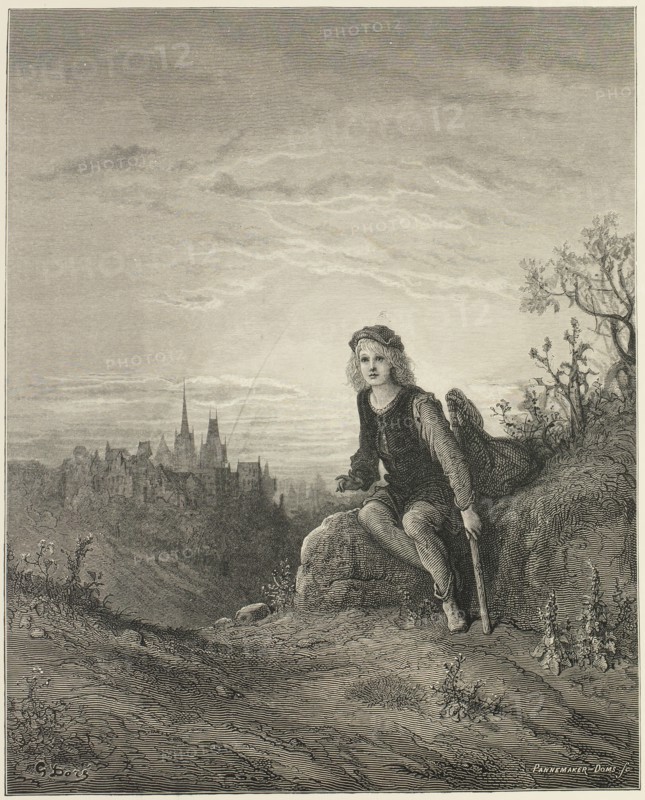 Whittington at Highgate, 1872.  Creators: Stéphane Pannemaker, Albert Doms.