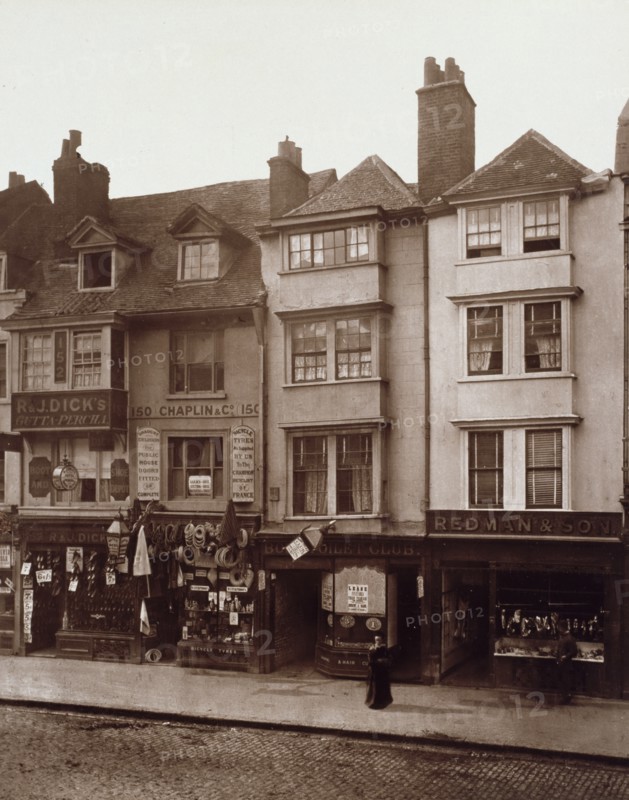 Old Houses in Borough High Street, Southwark, c1881. Creator: Henry Dixon & Son.