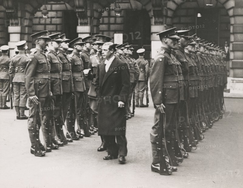 HRH the Prince of Wales inspecting the 38th Middlesex (Artists') Rifle Volunteers..., 1934. Creator: Topical Press Agency.