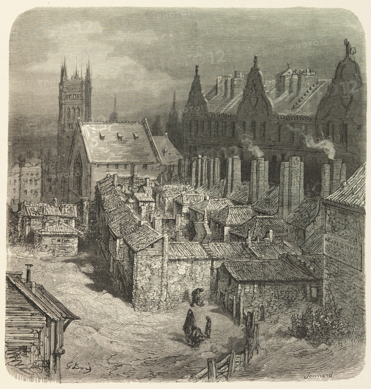 The Devil's Acre, Westminster, 1872.  Creator: Paul Jonnard.