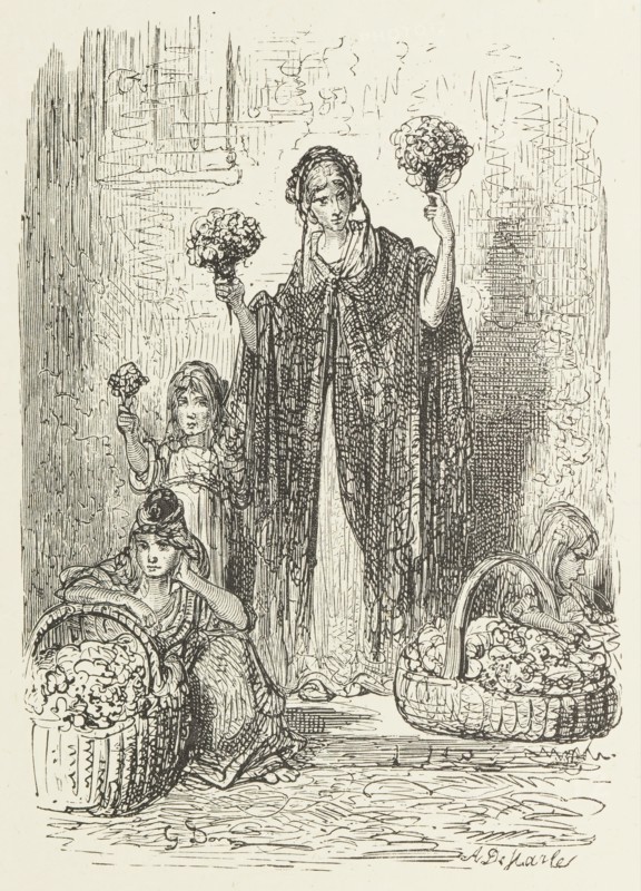 Flower Girls, 1872.  Creator: Alexis Jean François Alphonse Demarle.