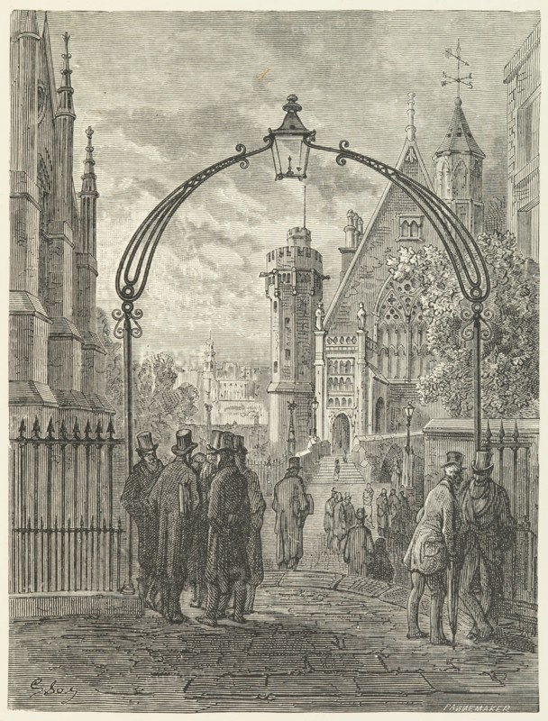 Dean's Yard, Westminster, 1872.  Creator: Adolphe François Pannemaker.