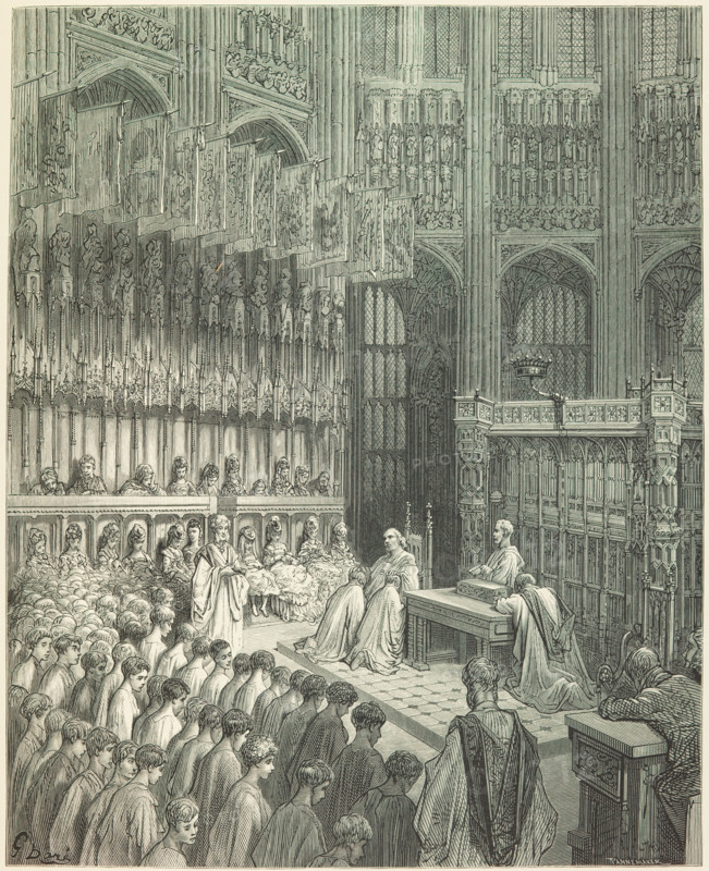 Westminster Abbey - Confirmation of Westminster Boys, 1872. Creator: Adolphe François Pannemaker.