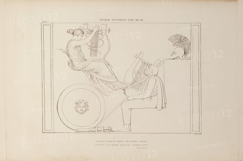 Homer invoking the Muse, 1805. Creator: John Flaxman.