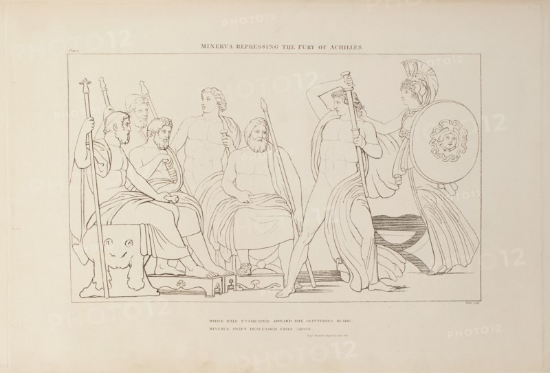 Minerva Repressing the Fury of Achilles, 1805. Creator: John Flaxman.