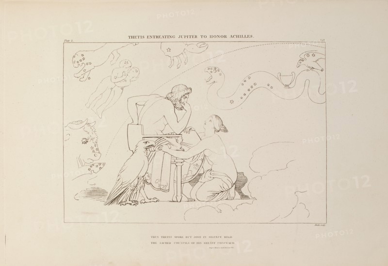 Thetis Entreating Jupiter to Honour Achilles, 1805. Creator: John Flaxman.