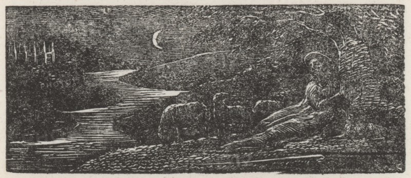 Colinet Rests by a Stream at Night, 1821.  Creator: William Blake.