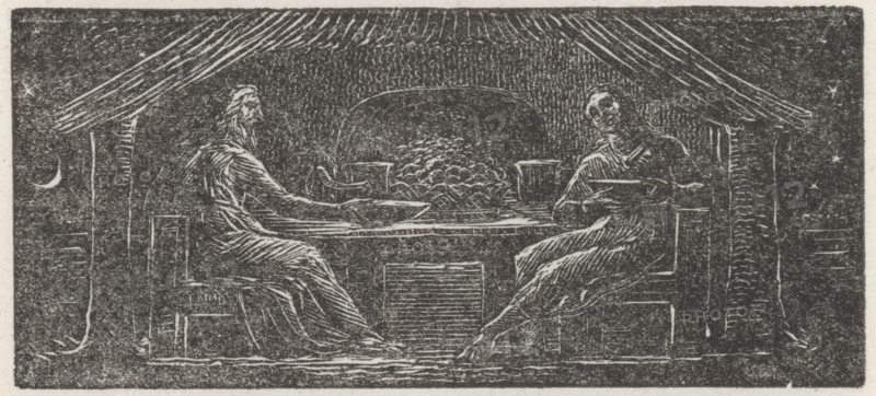 Thenot and Colinet at Supper, 1821.  Creator: William Blake.