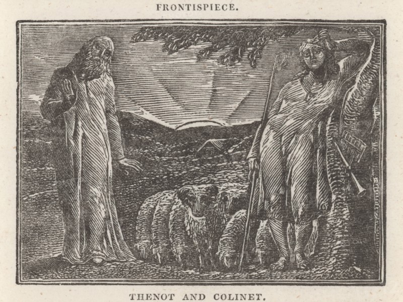 Frontispiece: Thenot and Colinet, 1821.  Creator: William Blake.