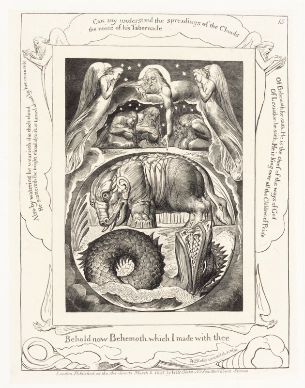 'Behold now Behemoth which I made with thee', 1825. Creator: William Blake.