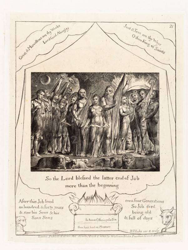 'So the Lord blessed the latter end of Job more than the beginning', 1825. Creator: William Blake.