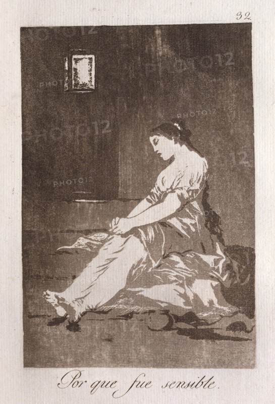 Por que fue sensible; Los Caprichos, pl.32, 1799. Creator: Francisco Goya.