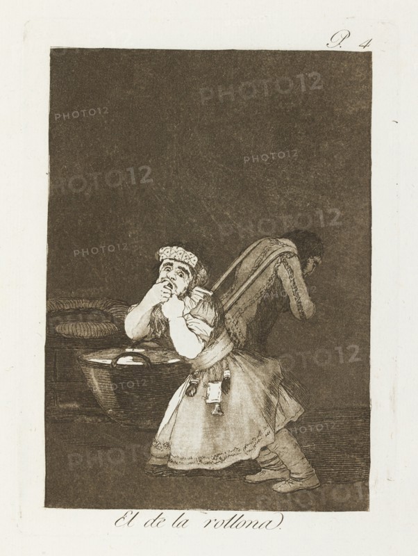 El de la rollona.; Los Caprichos, pl.4, 1799. Creator: Francisco Goya.